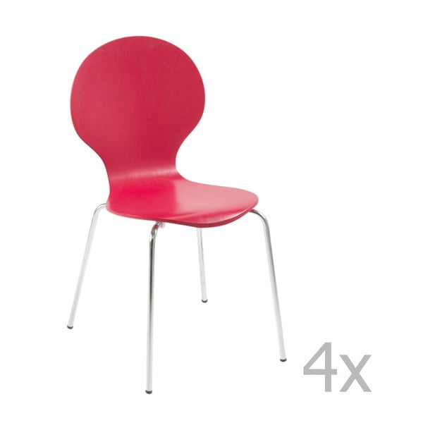 Sada 4 červených jedálenských stoličiek Actona Marcus Dining Chair