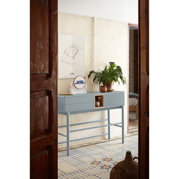 Modrý/sivý konzolový stolík 35x120 cm Corvo – Teulat-image-1