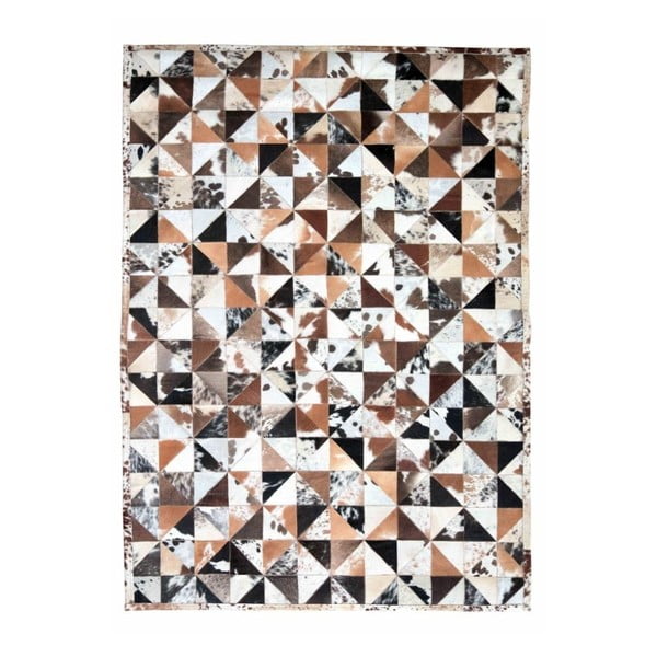 Bielo-hnedý koberec z hovädzej usne Hide, 240 x 170 cm