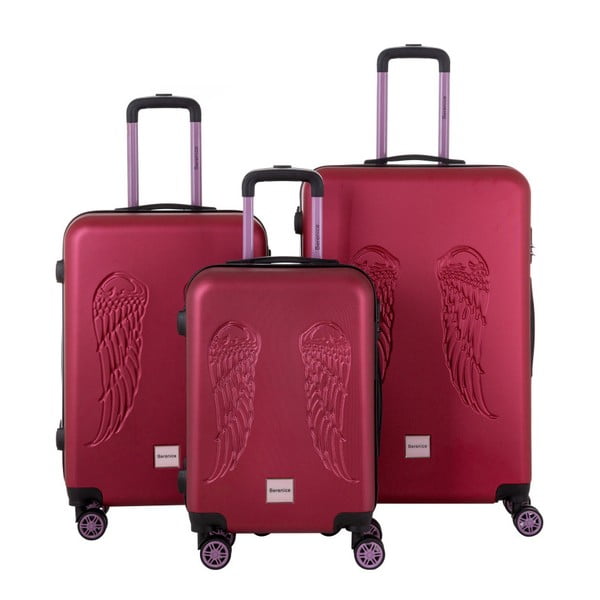 Sada 3 červených cestovných kufrov Berenice Wingy