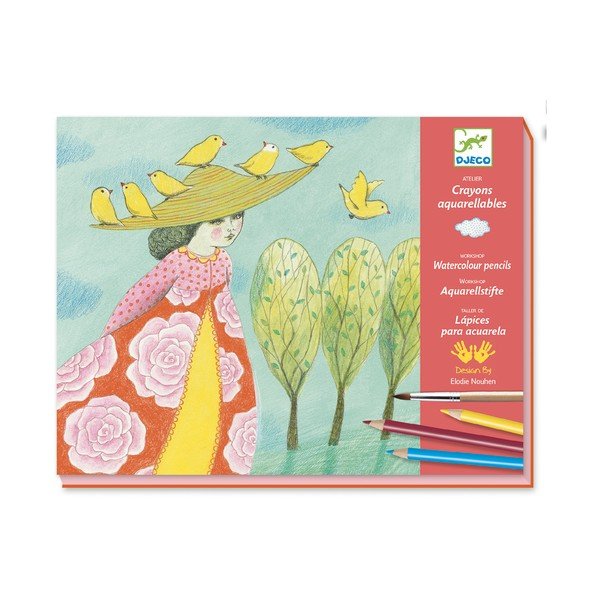 Výtvarný set s akvarelovými pastelkami Djeco Atelier Príroda-image-2