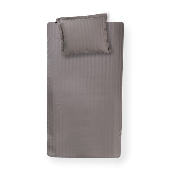 Hnedé bavlnené posteľné obliečky Damai Linea Cement, 200 x 140 cm