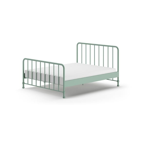 Zelená kovová jednolôžková posteľ s roštom 160x200 cm BRONXX – Vipack