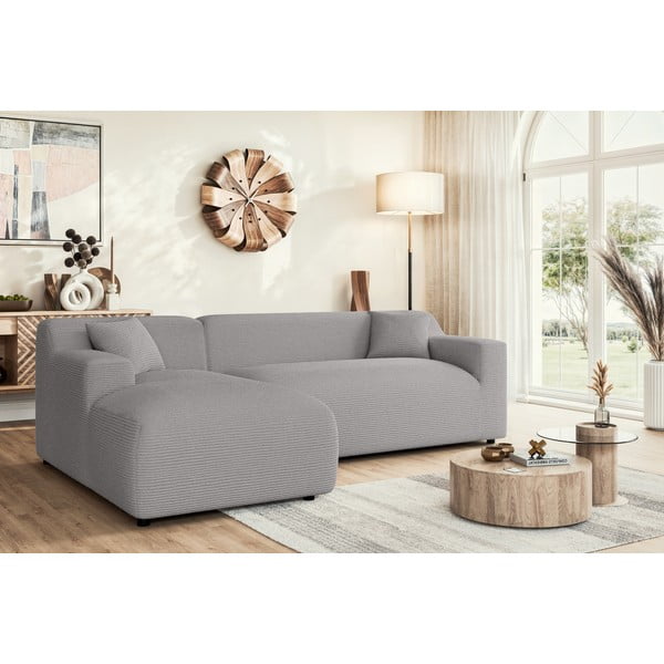 Svetlosivá menčestrová rohová pohovka (ľavý roh/s leňoškou) Martin – Ropez-image-1