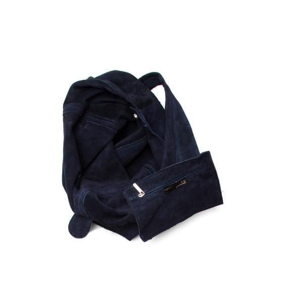 Tmavomodrá kožená kabelka Roberta M 885 Blu-image-3