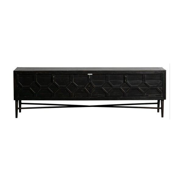 Čierny TV stolík z recyklovaného dreva 160x50 cm Bequest – BePureHome