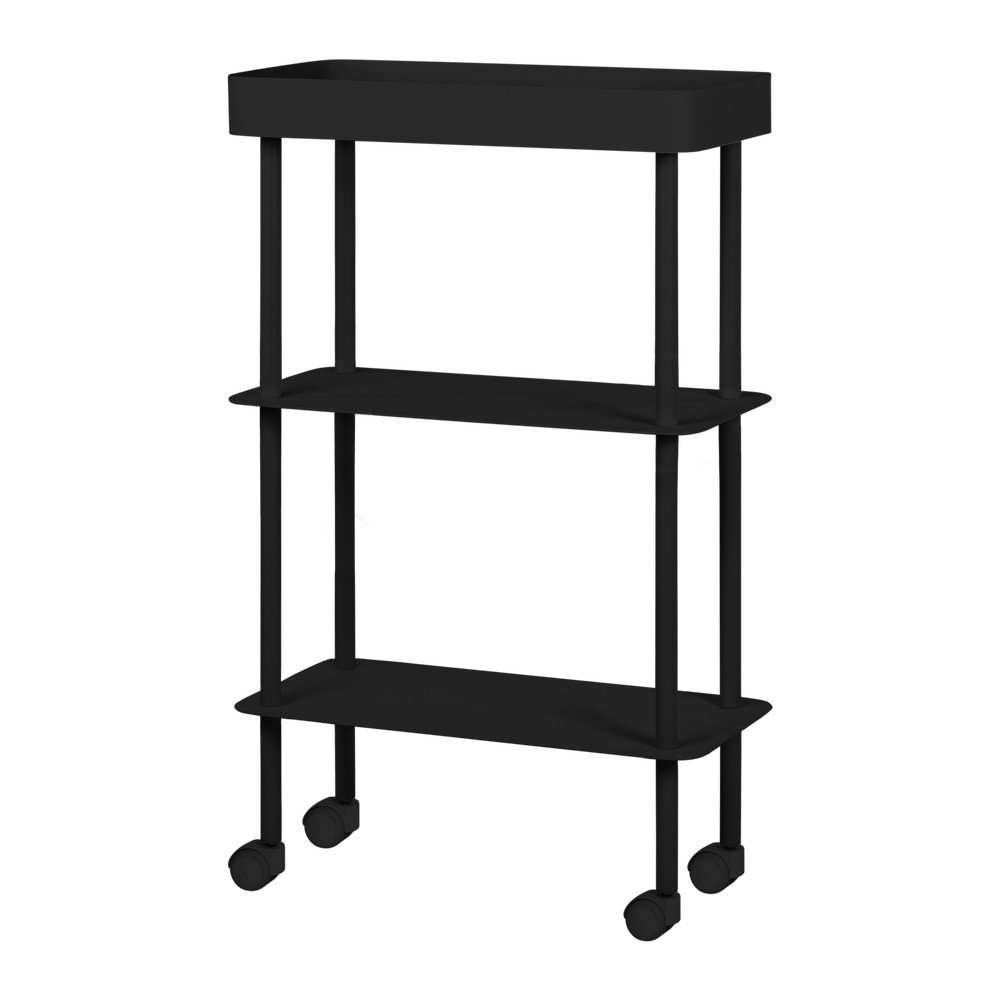E-shop Čierny kovový pojazdný regál 60x97x30 cm Nolle – noo.ma