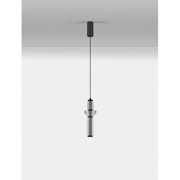 Sivé sklenené LED závesné svietidlo so stmievačom ø 12 cm Ulon – Nova Luce-image-3