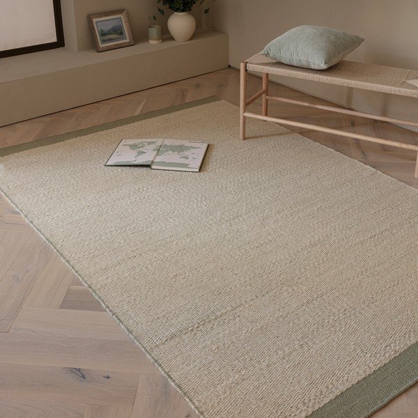 Krémový/šalviovozelený ručne tkaný vlnený koberec 200x290 cm Lima Sage – Asiatic Carpets-image-1