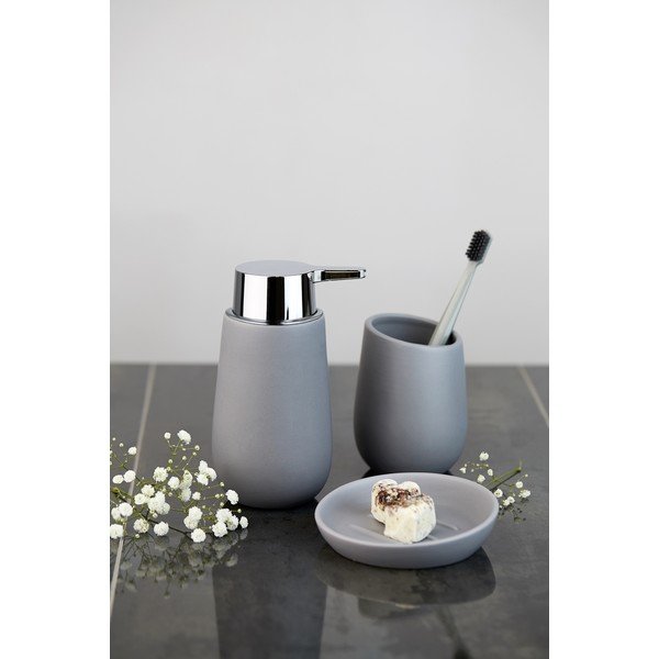 Sivý keramický dávkovač mydla 320 ml Badi – Wenko-image-1