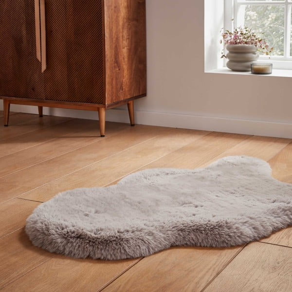 Svetlosivá syntetická kožušina 60x90 cm Super Teddy – Think Rugs-image-2