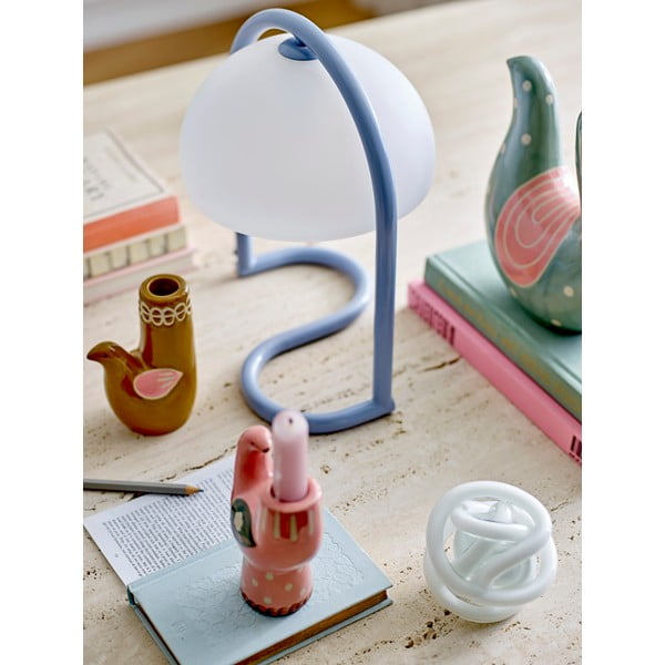 Zelená ručne maľovaná váza z kameniny (výška 19 cm) Trudy – Bloomingville-image-4