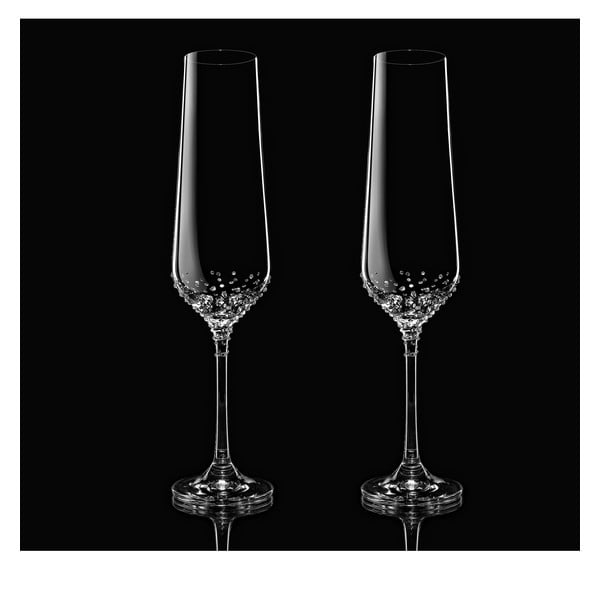 Sada 2 pohárov na šampanské Rhea so Swarovski Elements v luxusnom balení