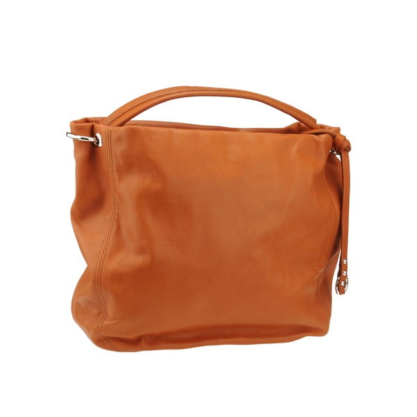 Oranžovo-hnedá kožená kabelka Florence Bags Agena