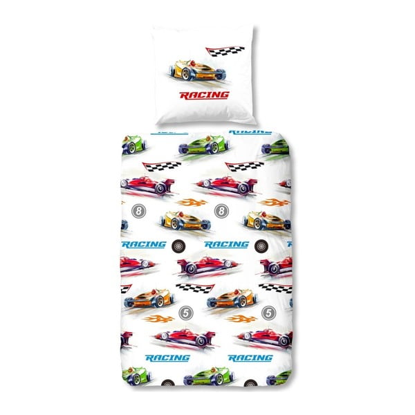 Detské obliečky na jednolôžko z bavlny Muller Textiels Formule 1, 135 × 200 cm