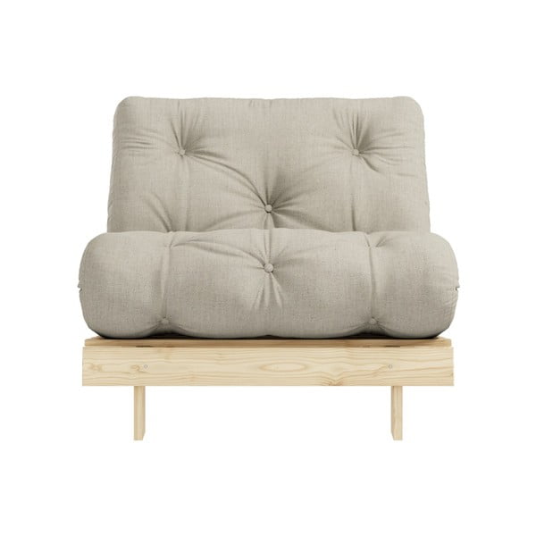 Sivobéžové rozkladacie ľanové kreslo Roots – Karup Design-image-3