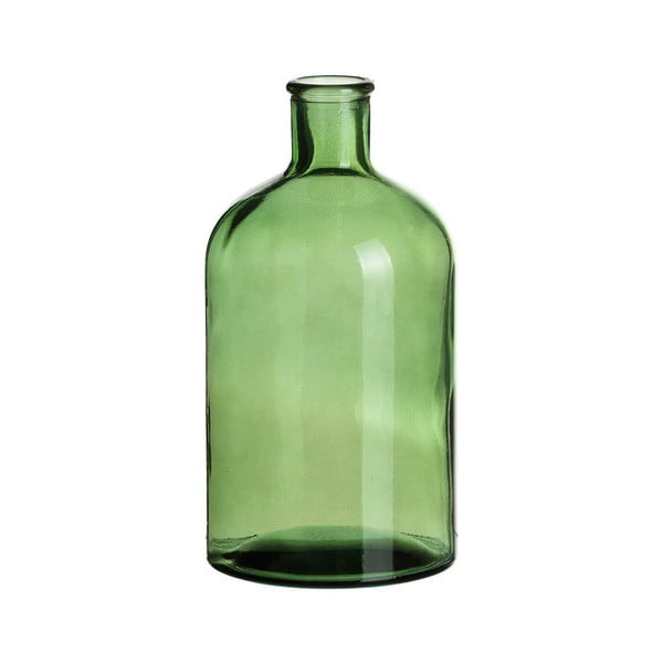 Zelená sklenená dekoratívna fľaša Tropicho,  výška 22 cm