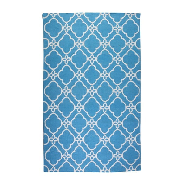 Vlnený koberec Geometry Orient Blue & White, 160x230 cm