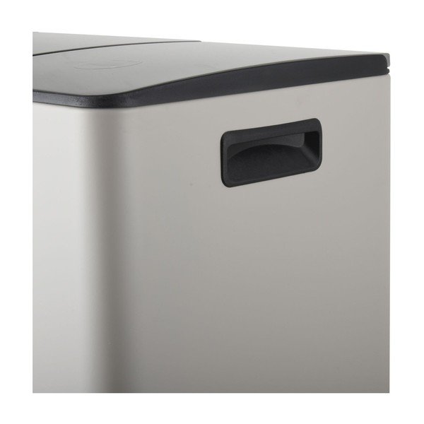 Taupe oceľový odpadkový kôš 2x20 l na triedený odpad/nášľapný Aliya – Spirella-image-3