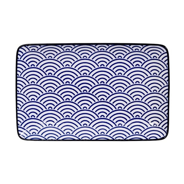 Obdĺžnikový tanier Tokyo Design Studio Nippon Wave, 21 × 13,5 cm