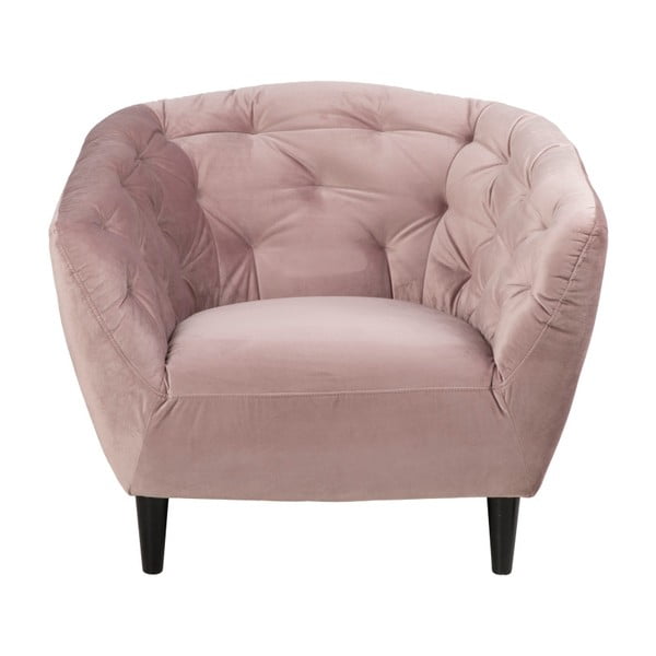 Púdrovoružové zamatové kreslo Actona Ria-image-3