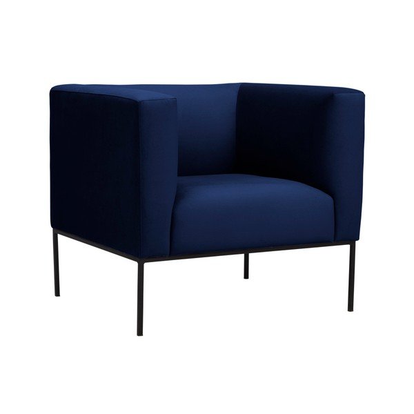 Tmavomodré zamatové kreslo Windsor & Co Sofas Neptune-image-2