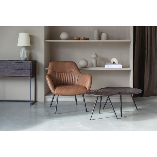 Hnedé kreslo Dude – White Label-image-1