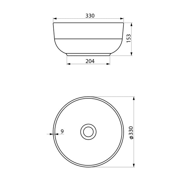 Biele keramické okrúhle umývadlo ø 33 cm Emmi – Sapho-image-3
