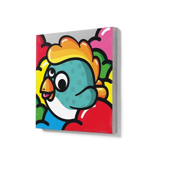 Betónový nástenný obraz Lyon Béton Oiseau Volant Vert, 50 x 50 cm-image-1