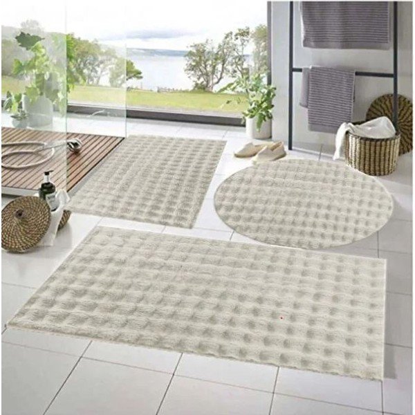 Krémovobiele kúpeľňové predložky v súprave 3 ks 60x100 cm Powder – Mila Home