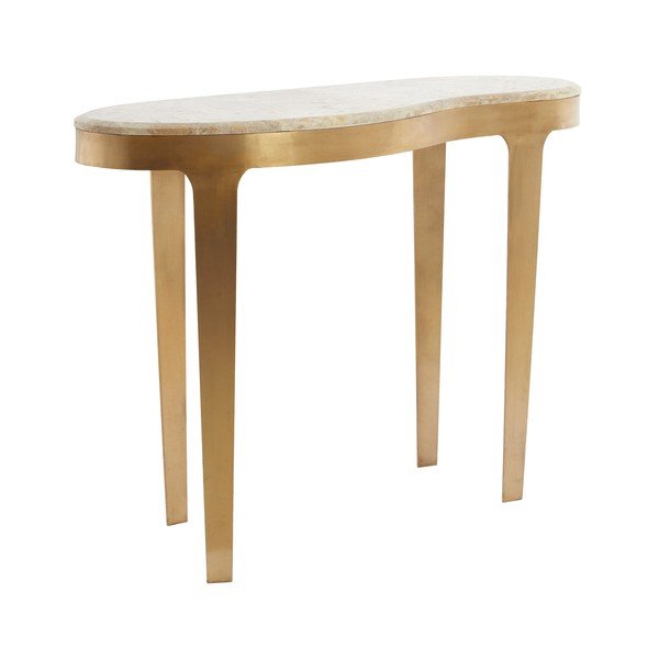 Konzolový stolík s mramorovou doskou v bronzovej farbe/taupe 40x110 cm Giulio – Light & Living