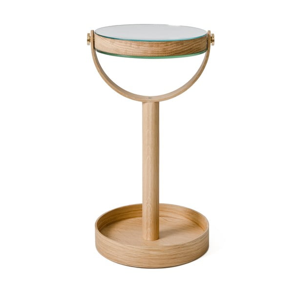 Kozmetické zväčšovacie zrkadlo s dreveným rámom (5x) ø 19,5 cm Magnify – Wireworks-image-1