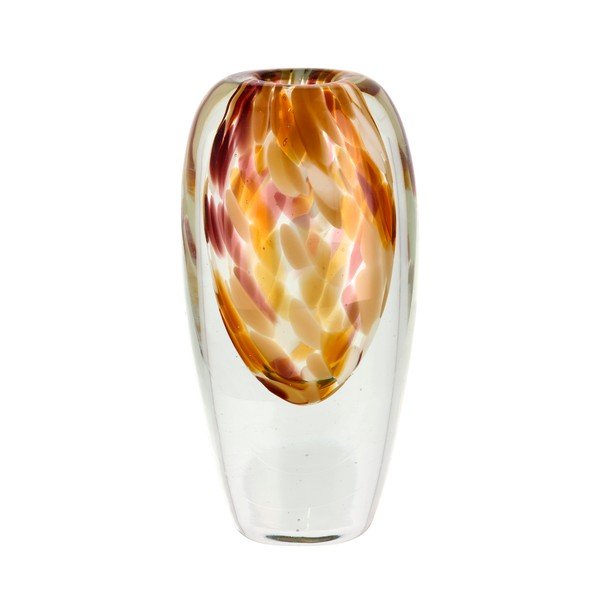 Oranžová sklenená ručne vyrobená váza (výška 21 cm) Otea – Villa Collection