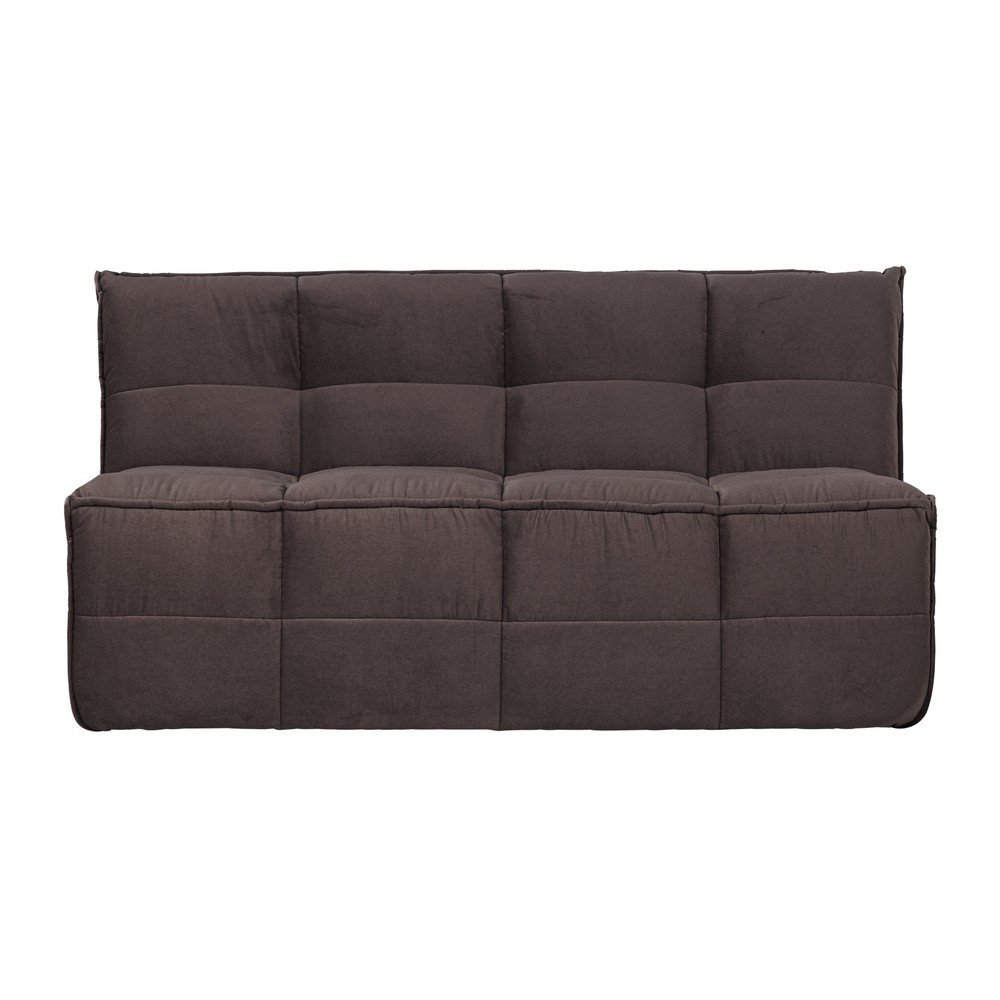 Hnedá zamatová polstrovaná lavica Cluster – vtwonen