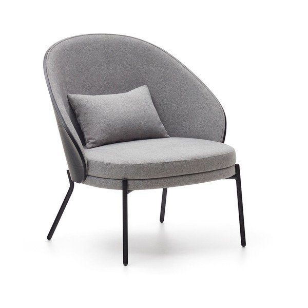 Čierno-sivé kreslo Eamy – Kave Home