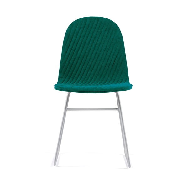 Tyrkysová stolička s kovovými nohami IKER Mannequin V Stripe