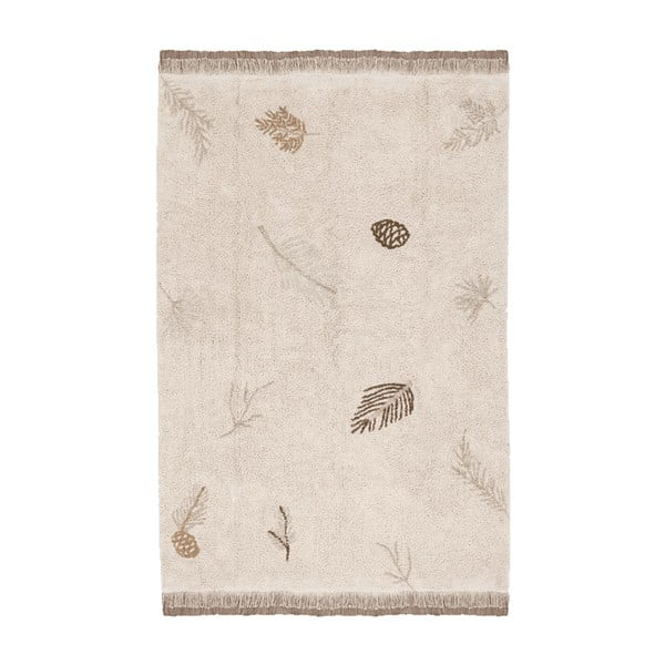 Krémový prateľný ručne tkaný bavlnený detský koberec 170x240 cm Pine Forest – Lorena Canals