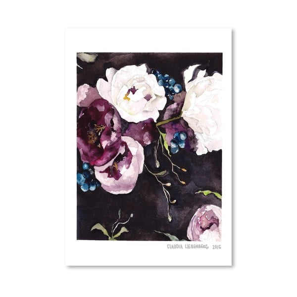 Plagát Blooms on Black V, 30 × 42 cm