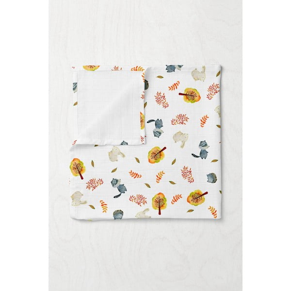 Biela mušelínová detská deka 75x100 cm Forest – Mijolnir-image-1