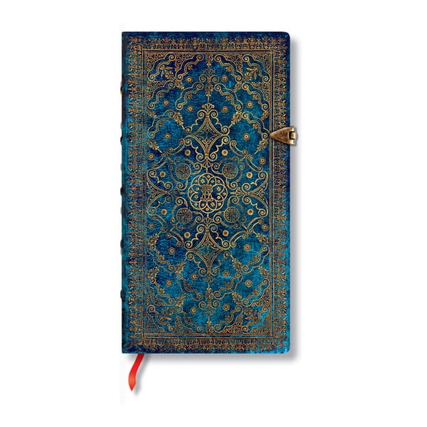 Modrý linajkový zápisník s tvrdou väzbou Paperblanks Azure, 208 strán