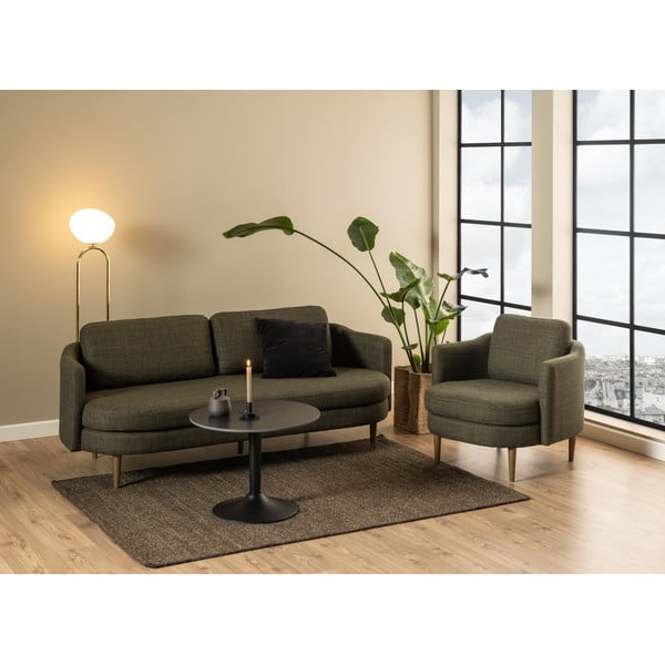 Čierny okrúhly konferenčný stolík s keramickou doskou ø 60 cm Malta – Actona-image-2