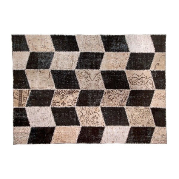 Vlnený koberec Allmode Black, 180x120 cm