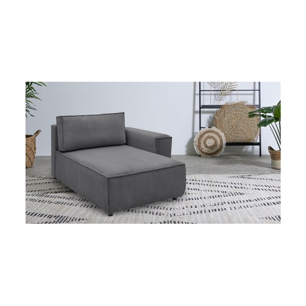 Tmavosivý menčestrový modul pohovky (pravý roh) Nihad modular – Bobochic Paris-image-1