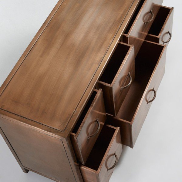 Komoda vo farbe medi z borovicového dreva La Forma Elma-image-1