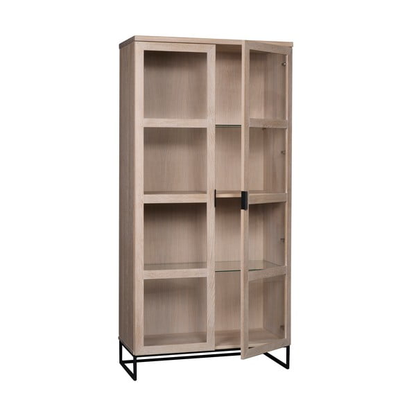 Vitrína z dubového dreva v prírodnej farbe 95x195 cm Everett - Rowico-image-3