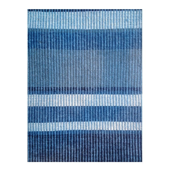 Modrý ručne tkaný vlnený koberec Linie Design Romina, 170 x 240 cm