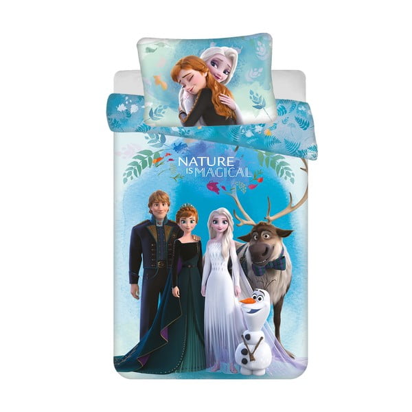 Modré bavlnené detské obliečky do postieľky 100x135 cm Frozen "Blue" – Jerry Fabrics