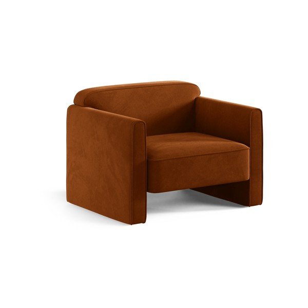 Terakotové zamatové kreslo Abby – Micadoni 