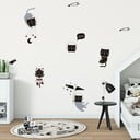 Sada nástenných detských samolepiek Ambiance Scandinavian Animals Cosmonaut Cats