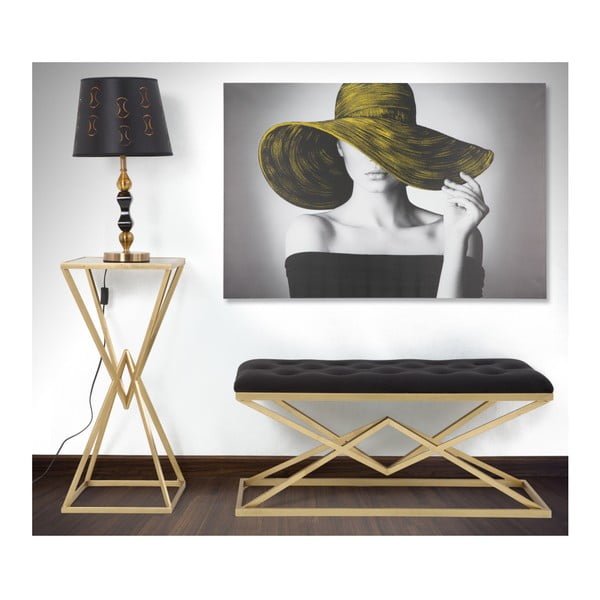 Lavica v čierno-zlatej farbe Mauro Ferretti Piramid, 100 × 40 cm-image-1